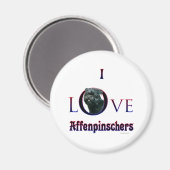 Affenpinscher I Love Magneet (Voorkant / Achterkant)