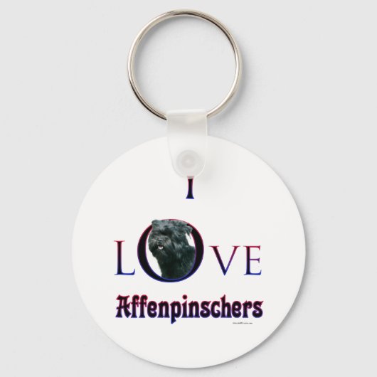 Affenpinscher I Love Sleutelhanger (Voorkant)