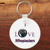 Affenpinscher I Love Sleutelhanger (Voorkant)