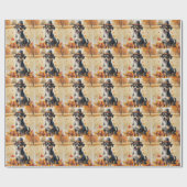 Affenpinscher in de herfst verlaat de Thanksgiving Cadeaupapier (Vlak)