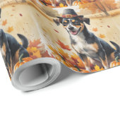 Affenpinscher in de herfst verlaat de Thanksgiving Cadeaupapier (Rol Hoek)