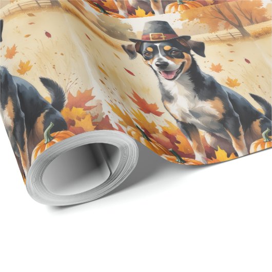 Affenpinscher in de herfst verlaat de Thanksgiving Cadeaupapier (Rol Hoek)