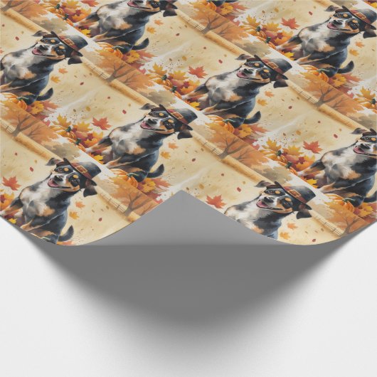 Affenpinscher in de herfst verlaat de Thanksgiving Cadeaupapier (Hoek)