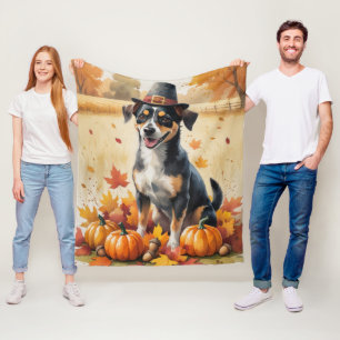 Affenpinscher in de herfst verlaat de Thanksgiving Fleece Deken