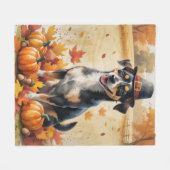 Affenpinscher in de herfst verlaat de Thanksgiving Fleece Deken (Voorkant (Horizontaal))