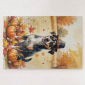 Affenpinscher in de herfst verlaat de Thanksgiving Legpuzzel (Horizontaal)