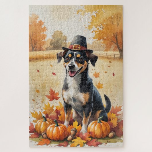 Affenpinscher in de herfst verlaat de Thanksgiving Legpuzzel (Verticaal)