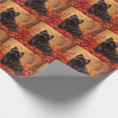 Affenpinscher in herfstbladeren Herfst geïnspireer Cadeaupapier (Hoek)