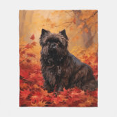 Affenpinscher in herfstbladeren Herfst geïnspireer Fleece Deken (Voorkant)