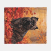 Affenpinscher in herfstbladeren Herfst geïnspireer Fleece Deken (Voorkant (Horizontaal))