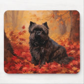 Affenpinscher in herfstbladeren Herfst geïnspireer Muismat (Voorkant)