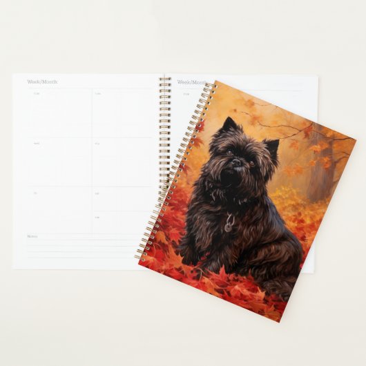 Affenpinscher in herfstbladeren Herfst geïnspireer Planner (Display)
