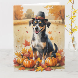 Affenpinscher in herfstbladeren Thanksgiving kunst Kaart
