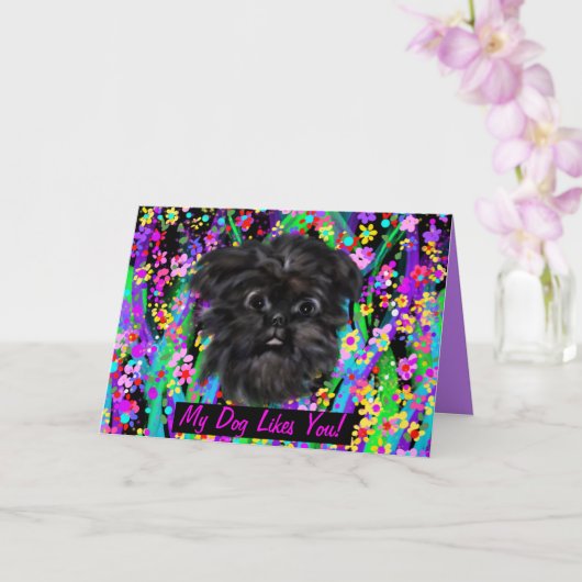 AFFENPINSCHER KAART (Orchidee)