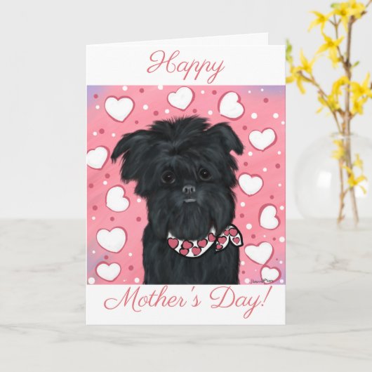 affenpinscher kaart (Gele Bloem)