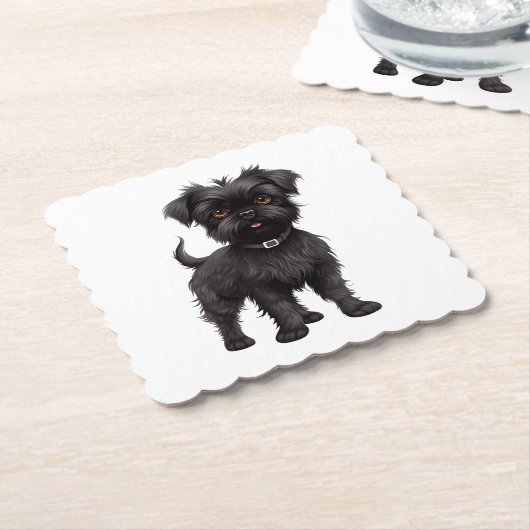 Affenpinscher Kartonnen Onderzetters (Gebogen)