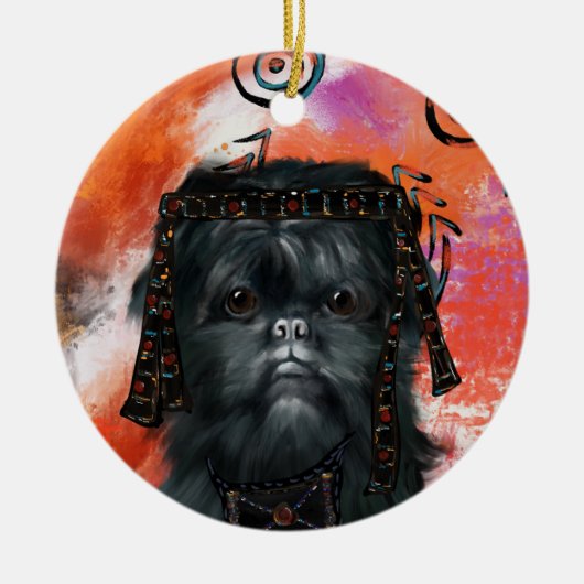 Affenpinscher keramisch ornament (Voorkant)