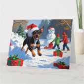 Affenpinscher Kerst Feestelijke Sneeuwscène Kaart (Voorkant)