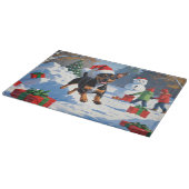 Affenpinscher Kerst Feestelijke Sneeuwscène Snijplank (Hoek)