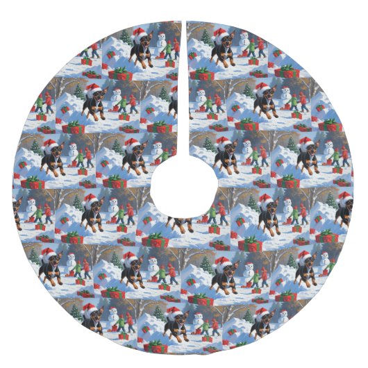 Affenpinscher Kerst Sneeuwscène Kerstboom Rok (Voorkant)