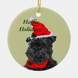 Affenpinscher kerstcadeautjes, HaffieHolidays! Keramisch Ornament