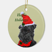 Affenpinscher kerstcadeautjes, HaffieHolidays! Keramisch Ornament (Links)