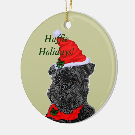Affenpinscher kerstcadeautjes, HaffieHolidays! Keramisch Ornament (Links)
