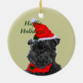 Affenpinscher kerstcadeautjes, HaffieHolidays! Keramisch Ornament (Achterkant)