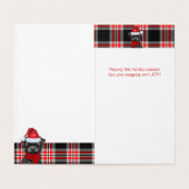 Affenpinscher Kersthond met Holiday Plaid Kaart (Binnenkant ongevouwen)