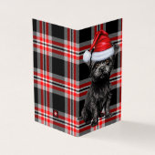 Affenpinscher Kersthond met Kerst Plaid Kaart (Buitenkant)