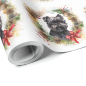 Affenpinscher Kerstkrans feestelijke pup Cadeaupapier (Rol Hoek)