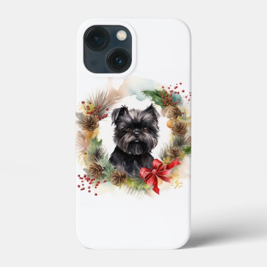 Affenpinscher Kerstkrans feestelijke pup Case-Mate iPhone Case (Achterkant)