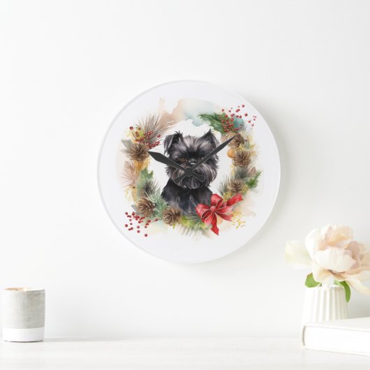 Affenpinscher Kerstkrans feestelijke pup Grote Klok (Huis)