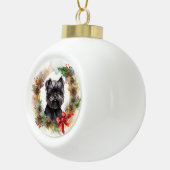 Affenpinscher Kerstkrans feestelijke pup Keramische Bal Ornament (Rechts)