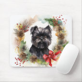 Affenpinscher Kerstkrans feestelijke pup Muismat (Met muis)