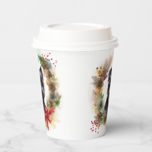 Affenpinscher Kerstkrans feestelijke pup Papieren Bekers (Links)