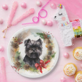Affenpinscher Kerstkrans feestelijke pup Papieren Bordje (Feest)