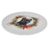 Affenpinscher Kerstkrans feestelijke pup Snijplank (Hoek)