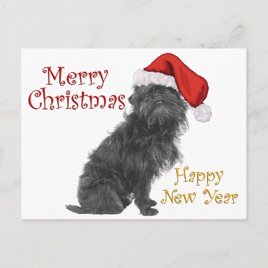 Affenpinscher Kerstmis Feestdagenkaart (Voorkant)