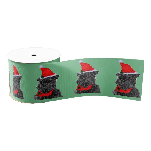 Affenpinscher Kerstmis Grosgrain Lint (Spoel)