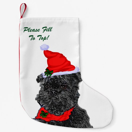 Affenpinscher Kerstmis Kleine Kerstsok (Voorkant)