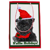Affenpinscher Kerstmis Medium Cadeauzakje (Voorkant)
