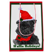 Affenpinscher Kerstmis Medium Cadeauzakje (Achterkant)