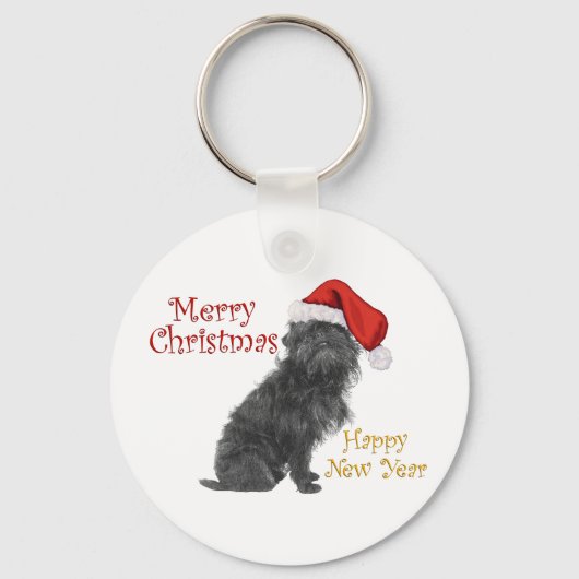 Affenpinscher Kerstmis Sleutelhanger (Voorkant)