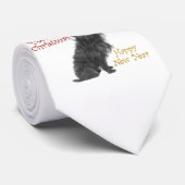 Affenpinscher Kerstmis Stropdas (Opgerold)