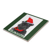 Affenpinscher Kerstmis Tegeltje (Zijkant)