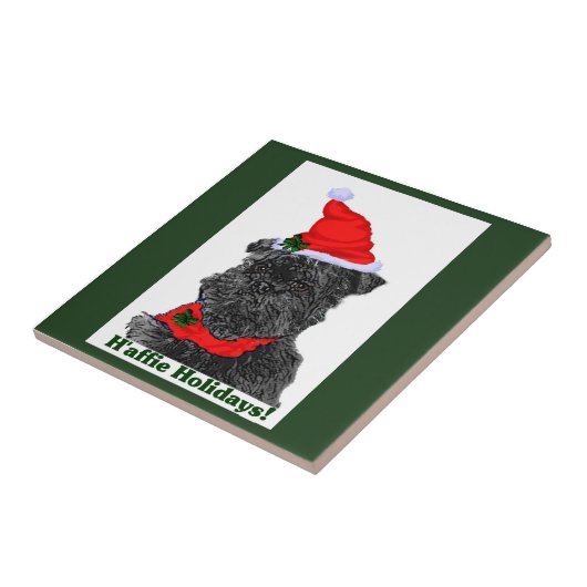 Affenpinscher Kerstmis Tegeltje (Zijkant)