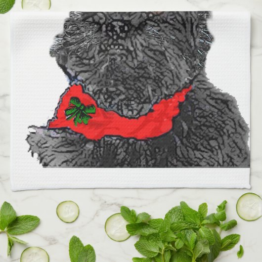 Affenpinscher Kerstmis Theedoek (Gevouwen)