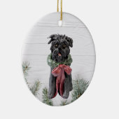 Affenpinscher-kerstversiering Keramisch Ornament (Rechts)