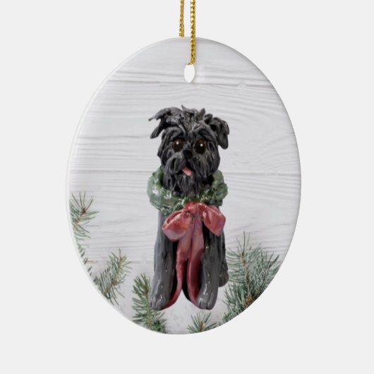 Affenpinscher-kerstversiering Keramisch Ornament (Rechts)